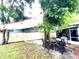 Relaxing backyard featuring a hammock, dining table, and shade sail, ideal for outdoor enjoyment at 111 12Th Ave, Indian Rocks Beach, FL 33785