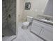 Renovated bathroom featuring a modern vanity and shower at 1120 Union S St, St Petersburg, FL 33712