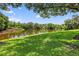 Picturesque view of a calm pond surrounded by lush greenery and mature trees, creating a peaceful atmosphere at 11550 Wellman Dr, Riverview, FL 33578