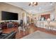 Spacious living room with modern furnishings and an open floor plan at 11610 Grove Arcade Dr, Riverview, FL 33569