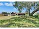 Spacious backyard featuring a large tree, lawn, and the rear exterior of the single-story home at 1309 Sandalwood Dr, Plant City, FL 33563