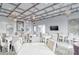 Conference room with ample table space, chairs, a large screen television, and natural light at 17415 Holly Well Ave, Wimauma, FL 33598