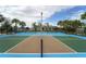 Several community volleyball courts surrounded by palm trees offering a recreational space for residents at 17415 Holly Well Ave, Wimauma, FL 33598
