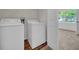 Modern laundry room with a washing machine and dryer offers convenience and efficiency at 18001 Richmond Place Dr # 116, Tampa, FL 33647