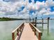 Private boat dock providing direct access to the open water at 8 Sunset Bay Dr, Belleair, FL 33756