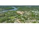 Scenic aerial view of neighborhood with lush greenery and a serene river winding through the landscape at 8502 N Hyaleah Rd, Tampa, FL 33617