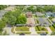 Charming single-Gathering home with a well-manicured lawn and a two-car garage, as seen from an aerial view at 8502 N Hyaleah Rd, Tampa, FL 33617