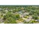 Wide aerial view showcasing the residential area with tree-lined streets and well-kept lawns at 8502 N Hyaleah Rd, Tampa, FL 33617