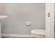 Powder room features a sleek pedestal sink and a modern toilet at 9741 Mulberry Marsh Ln, Sun City Center, FL 33573