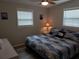 Inviting bedroom with a patterned comforter, soft lighting, and two windows that provide natural light at 10160 118Th Ave, Largo, FL 33773