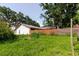 View of backyard featuring a privacy fence, grassy yard and lush greenery, providing lots of space at 11109 Sumner Rd, Wimauma, FL 33598