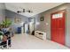 Interior room with tiled floor and a red door at 11109 Sumner Rd, Wimauma, FL 33598