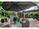 Inviting patio with stylish wicker furniture and large umbrellas for shade, perfect for outdoor entertaining at 11760 Ashley Ct, Seminole, FL 33772