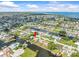 Waterfront home with private dock marked by an arrow, located in a beautiful canal community with ocean access at 13316 Carol Dr, Hudson, FL 34667