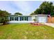 Well-maintained home showcasing fresh exterior paint, a manicured lawn, and a one-car garage at 1554 Elmwood St, Clearwater, FL 33755