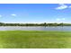 Lush green backyard with large lake behind it at 1604 Acadia Harbor Pl, Brandon, FL 33511
