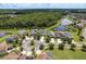 Aerial view of home in cul-de-sac with scenic water view at 19309 Prairie Tree Pl, Tampa, FL 33647