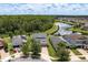 Aerial view of homes with manicured lawns and pond views at 19309 Prairie Tree Pl, Tampa, FL 33647