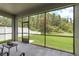 Screened lanai offering views of the lush backyard and white vinyl fence at 19309 Prairie Tree Pl, Tampa, FL 33647