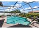 Relaxing screened-in pool area with lush landscaping, an inviting pool, and a charming patio at 2584 58Th S Ave, St Petersburg, FL 33710
