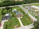 Home featuring a screened pool, carport, and landscaping bordering commercial property at 40449 Trotter Ln, Dade City, FL 33525