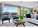 Comfortable living room with furniture and sliding door access to balcony and water view at 450 Treasure Isle Causeway # 212, Treasure Island, FL 33706