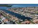 Wide aerial view of interconnected canals and waterfront neighborhood at 5133 Glenn Dr, New Port Richey, FL 34652