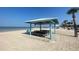 Charming beachfront pavilion with picnic tables, perfect for outdoor gatherings by the sea at 5133 Glenn Dr, New Port Richey, FL 34652