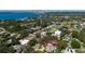 This aerial view shows property's boundaries, and proximity to bay and city skyline at 1100 Snell Isle Ne Blvd, St Petersburg, FL 33704