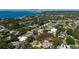 This aerial view shows property's boundaries, and proximity to bay and city skyline at 1100 Snell Isle Ne Blvd, St Petersburg, FL 33704