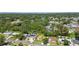 High-angle aerial view shows residential neighborhood with lush tree coverage at 2017 Waikiki Way, Tampa, FL 33619