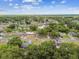 An aerial view shows the quiet neighborhood with lush greenery and well-spaced homes at 2027 Balfour Cir, Tampa, FL 33619