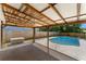 Covered patio featuring a pool view, perfect for relaxation and enjoying outdoor living at 208 Se Lincoln N Cir, St Petersburg, FL 33703