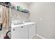 Functional laundry room with modern washer and dryer at 7201 Talamore Dr, Wesley Chapel, FL 33545