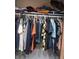 This closet offers ample hanging space and storage, keeping clothes organized at 8718 Lindenhurst Pl, Tampa, FL 33634
