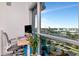 Home office with an adjustable desk and a large window overlooking the city at 111 N 12Th St # 1707, Tampa, FL 33602