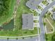 Aerial view of the property showing the layout, landscaping, and proximity to amenities at 17482 Nectar Flume Dr, Land O Lakes, FL 34638