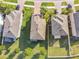 Overhead view of houses in a residential area, showcasing their tidy backyards and orderly street layout at 19656 Long Lake Ranch Blvd, Lutz, FL 33558