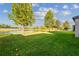 Beautiful backyard featuring a well-maintained lawn and serene pond view with mature trees at 19656 Long Lake Ranch Blvd, Lutz, FL 33558
