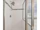 Walk-in shower featuring tiled walls and a shower head at 19656 Long Lake Ranch Blvd, Lutz, FL 33558