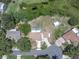 Aerial view of a single-Gathering home with a private pool and large yard in a quiet neighborhood at 271 Eastpoint Ct, Spring Hill, FL 34606