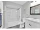 Bathroom featuring a walk-in shower, vanity and sink, and tiled floors at 271 Eastpoint Ct, Spring Hill, FL 34606