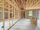 Unfinished living room features wood framing, concrete block walls, and a large window for ample natural light at 5352 Lowell Ave, Spring Hill, FL 34609