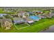 This is an aerial view of the neighborhood with backyard views and lakes at 13334 Palmera Vista Dr, Riverview, FL 33579