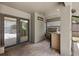 Outdoor kitchen with counterspace and stainless steel appliances near pool area at 15846 Glenarn Dr, Tampa, FL 33618