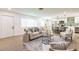 A modern living room featuring an open floor plan, stylish furnishings, and hardwood floors at 3316 Port Charlotte Blvd, Port Charlotte, FL 33952