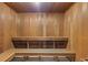 A beautiful wooden sauna space with built-in benches perfect for relaxation after a workout at 4160 Fruitville Rd # 77, Sarasota, FL 34232