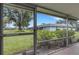 Screened-in porch features a view of the landscaped surroundings at 4160 Fruitville Rd # 77, Sarasota, FL 34232