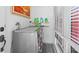 Modern laundry room with washer and dryer, plus storage shelving and natural light at 5501 Highland S St, St Petersburg, FL 33705