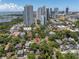 Aerial view showcasing the home's location near downtown buildings and water at 635 Bay Ne St, St Petersburg, FL 33701